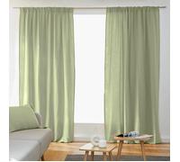 Lot de 2 rideaux Gaïa 140 x 240 cm en double gaze de coton - Vert d'eau - Galon fronceur