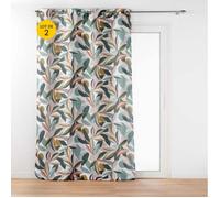 Lot de 2 rideaux grande hauteur 140 x 280 cm à œillets - Polyester imprimé Lavinia (bleu)