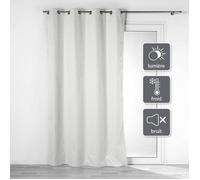 Lot de 2 rideaux isolant phonique thermique occultant 140 x 260 cm Darcko Gris pâle