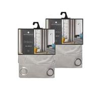 Toilinux - Lot de 2 Rideaux Lilou - 140 x 260 cm - Gris clair - Lilou Gris clair G