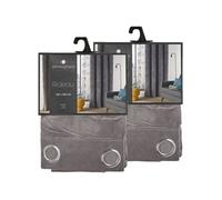 Toilinux - Lot de 2 Rideaux Lilou - 140 x 260 cm - Gris foncé - Lilou Gris foncé