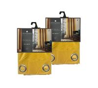 Toilinux - Lot de 2 Rideaux Lilou - 140 x 260 cm - Ocre - Lilou Ocre