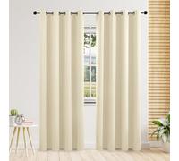 Lot de 2 rideaux longs occultants à isolation thermique pour chambre à coucher, double couche, rideaux à œillets pour fenêtre de salon (beige, 106,7 cm de large / 213,4 cm de long)