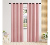 Lot de 2 rideaux longs occultants à isolation thermique pour chambre à coucher, doublure double couche, rideaux à œillets pour fenêtre de salon (rose, 106,7 x 160 cm)