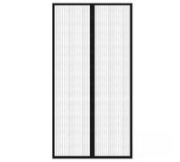 Lot de 2 rideaux moustiquaire de porte aimantés, noir, 210 x 100 cm | Polyester imperméable, fermeture automatique, 8 paires de blocs magnétiques, 24 crochets et boucles, 50 clous