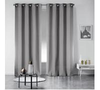 Lot de 2 rideaux occultant a oeillets 135 x 240 cm uni Gris perle