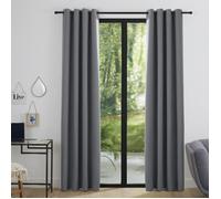 Lot de 2 Rideaux occultants 140 x 260 cm ""Night"" Granite