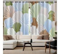 Lot de 2 Rideaux occultants à Abstrait Coquillage pour Chambre à Coucher et Salon, 140 x 245 cm, Simple Illustration, Isolation Thermique, Rideaux et Draperies Intérieurs à Oeillets