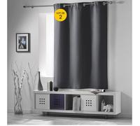 Lot de 2 Rideaux Occultants à Œillets 140 x 180 cm - Uni Ardoise