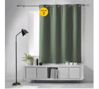 Lot de 2 Rideaux Occultants à Œillets 140 x 180 cm - Uni Kaki