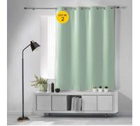 Lot de 2 Rideaux Occultants à Œillets 140 x 180 cm - Uni Sauge