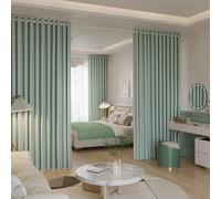 Lot de 2 rideaux occultants à isolation thermique pour balcon, salon, chambre à coucher (vert, 1,8 x 2 m (l x H)