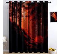 Lot de 2 rideaux occultants à isolation thermique pour chambre à coucher et salon - Réduction du bruit - 75 x 166 cm - Rouge - Parfaits pour l'intimité et les économies d'énergie
