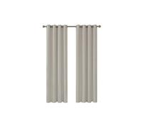 Deconovo Lot de 2 Rideaux Occultants à Oeillets 140x260cm Isolant Thermique Beige Beige G