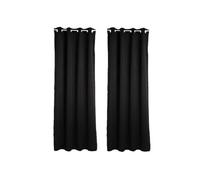 - Lot de 2 rideaux occultants avec 8 oillets LOUISA - 140 x 260 cm - Noir - LOUISA