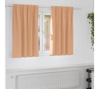 Lot de 2 rideaux occultants avec anneaux Marron clair 140 x 140 cm Polyester opaque avec œillets et passants pour salon, chambre à coucher, chambre d'enfant et porte de balcon