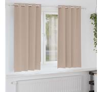 Lot de 2 rideaux occultants avec anneaux - Taupe - 175 x 140 cm - Polyester - 80 % à 90 % - Blocage de la lumière - Suspension polyvalente - Pour salon, chambre à coucher, bureau