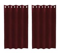 Lot de 2 rideaux occultants, bordeaux, 140 x 140 cm, en velours, avec œillets, opaques et isolants thermiques, pour salon, chambre à coucher, chambre d'enfant, rideaux brise-vue et assombrissement