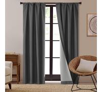 Lot de 2 rideaux occultants Dearfoams haut rendement nerg tique, 94 x 160 cm, noir