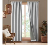 Lot de 2 rideaux occultants Dearfoams haut rendement nerg tique, 94 x 213 cm, argent s