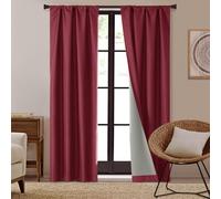 Lot de 2 rideaux occultants Dearfoams haut rendement nerg tique, 94 x 241 cm, bordeaux