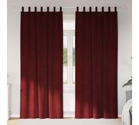 Lot de 2 rideaux occultants, en velours, bordeaux, 140 x 225 cm, opaques, avec passants, pour salon, chambre à coucher, chambre d'enfant, isolant, insonorisant, moderne, store thermique
