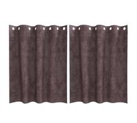 Lot de 2 rideaux occultants en velours, marron, 140 x 140 cm, avec isolation thermique et brise-vue pour salon, chambre à coucher, bureau, design moderne
