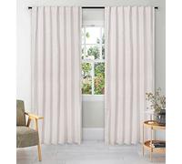 Lot de 2 Rideaux occultants en Viscose de Lin flammé avec Doublure Texo pour Chambre à Coucher et Salon, 127 x 274,3 cm, Naturel