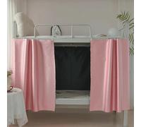 Lot de 2 rideaux occultants épais pour lit superposé - Auvent d'intimité moderne en polyester respirant, résistant à la lumière et à la poussière pour étudiants, chambre à coucher (rose, 114 x 200 cm)