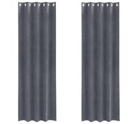 Lot de 2 rideaux occultants gris clair 140 x 225 cm en velours avec œillets et passants pour salon, chambre à coucher, chambre d'enfant, opaques, isolants, insonorisants, modernes, isolants thermiques