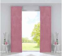 Lot de 2 Rideaux occultants Milano en Velours Opaque avec Barres lestées 100% Polyester Vieux Rose 245 x 60 cm