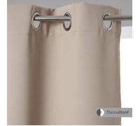 Lot de 2 rideaux occultants ""Odelie"" beige 135x240cm - Atmosphera createur d'interieur