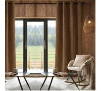 Lot de 2 rideaux occultants phoniques et thermiques doublés polaire ""Bjorn"" 100% opaque Le fil d'Ariane - Bjorn Camel - 2 Panneaux