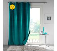Lot de 2 rideaux occultants Velounight en velours 135 x 260 cm Émeraude - Œillets, doublure polyuréthane