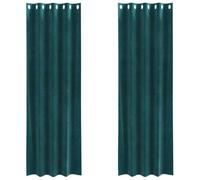 Lot de 2 rideaux occultants, vert foncé, 140 x 260 cm, en velours, avec œillets, opaques, isolants, insonorisants, thermiques, pour chambre à coucher, salon, décoration de fenêtre moderne