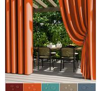 lot de 2 rideaux Outdoor résistants aux intempéries et étanches aux œillets, rideau de terrasse extérieur, pare-soleil pare-vent pare-vue pavillon balcon,L132xH243cm Orange