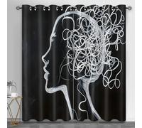 Lot de 2 rideaux pensées abstraites pour chambre à coucher, salon, café, hôtel, magasin, restaurant, 117,1 x 182,9 cm