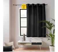 Lot de 2 Rideaux Petite Hauteur 135 x 180 cm - Twily Noir - Polycoton