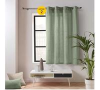 Lot de 2 Rideaux Petite Hauteur 135 x 180 cm - Twily Sauge - Polycoton