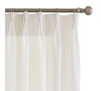 Lot de 2 rideaux plissés transparents texturés en lin de 259,1 cm de long - Panneaux de fenêtre élégants pour salon, chambre à coucher et salle à manger - 213,4 x 259,1 cm (l x L)