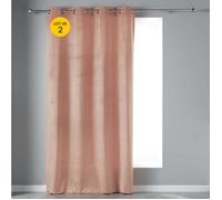 Lot de 2 Rideaux Tamisants 140 x 240 cm - Velours Doux Velvetine - Dragée