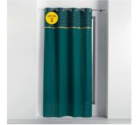 Lot de 2 rideaux tamisants à oeillets 140 x 240 cm 100% coton Artchic bleu