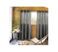 Lot de 2 rideaux tamisants à oillets 140x260 anthracite