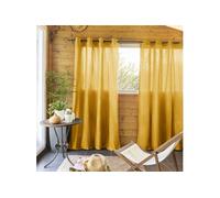 Lot de 2 rideaux tamisants à oillets 140x260 jaune