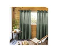 Lot de 2 rideaux tamisants à oillets 140x260 kaki
