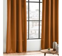 Lot de 2 rideaux tamisants œillets 140 x 260 cm - Polyester uni camel - Epure