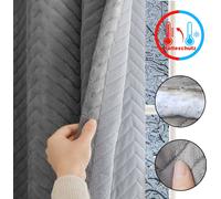 lot de 2 rideaux thermiques anti-froid fronceur passage de tringle, rideau occultant flanelle opaque 350g/m² salon chambre 140x213cm gris