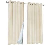 IDMARKET Lot de 2 rideaux thermiques beiges 135x240 cm