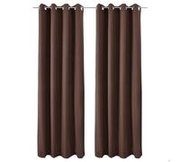 Lot de 2 rideaux thermiques Brun Amelie TO, 140x245cm
