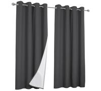 IDMARKET Lot de 2 rideaux thermiques gris anthracite 135x240 cm